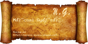 Mácsai Győző névjegykártya