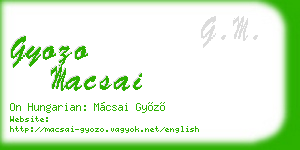 gyozo macsai business card