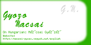 gyozo macsai business card